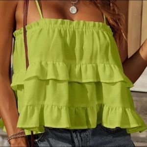 Layered Ruffled Hem Cami Top